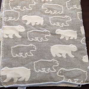 Potterybarn kids bear baby blanket and elephant crib sheet
